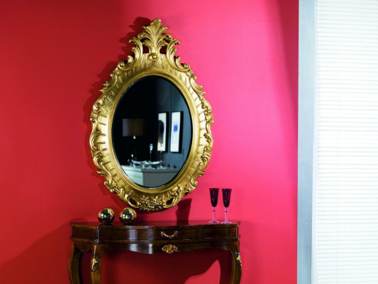 Espejo de lujo clásico diseñador pared espejo barroco rococó 88x133cm marco de madera nuevo