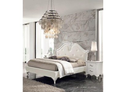 Cama de lujo Camas clásicas Estructuras de cama Doble Moderno Cama doble moderna Blanca
