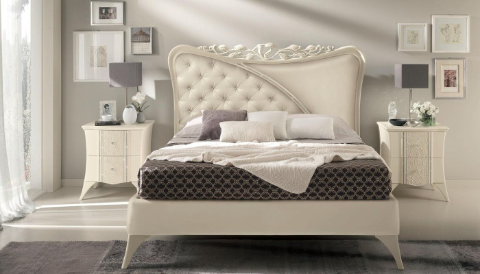 Cama doble de lujo Marco de la cama moderna Diseño de dormitorio Cama de lujo Marcos de cama Camas