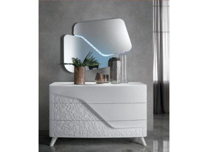 Cómoda con espejo Muebles de madera Gabinetes Armario Dormitorio Blanco Credenza Nuevo