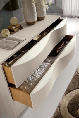 Conjunto de cómoda con espejo Mesa consola de madera Grupo armario Dormitorio Moderno
