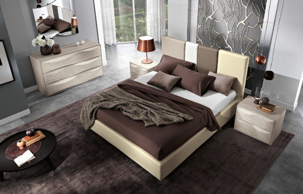Conjunto de cómoda con espejo Mesa consola de madera Grupo armario Dormitorio Moderno
