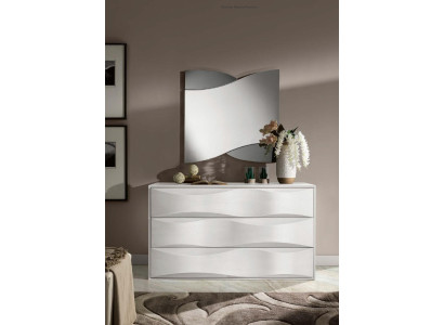 Set de lujo de cómoda con espejo, conjunto de cómoda consola de madera diseño moderno blanco