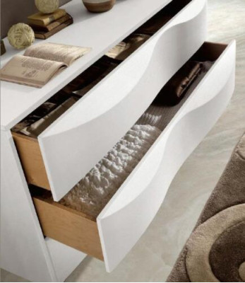 Set de lujo de cómoda con espejo, conjunto de cómoda consola de madera diseño moderno blanco