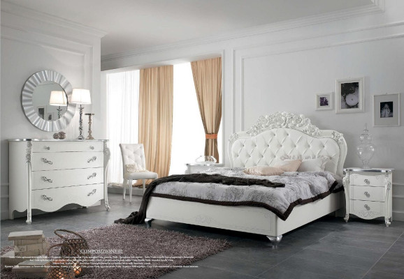 Cama Estilo Dormitorio Camas Madera Muebles Italianos Diseño Clásico Art déco