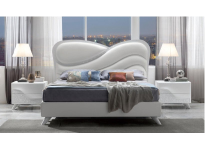 Cama doble, marco de cama, camas, blanco, doble, moderno, lujo, estilo Italia, nuevo.