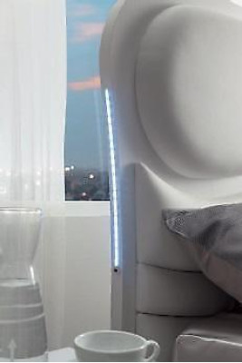 Cama doble, marco de cama, camas, blanco, doble, moderno, lujo, estilo Italia, nuevo.