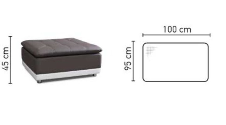 Sillón Lounge XXL Club, Puf Otomano de Cuero Textil Ottoman