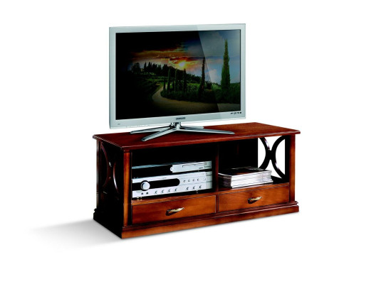 Mueble de televisión de lujo, aparador italiano de madera de estilo barroco para la sala de estar.