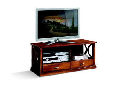 Mueble de televisión de lujo, aparador italiano de madera de estilo barroco para la sala de estar.