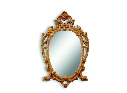 Espejo de pared grande clásico, espejo colgante de madera dorada para vestíbulo 64x104 cm.