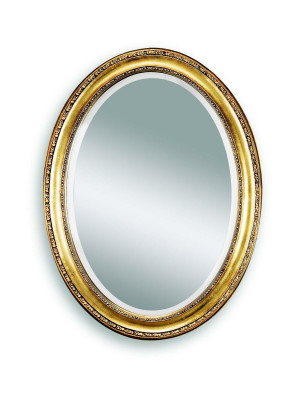 Medusa Espejo Oval Diseño Baño Espejo de Pared Redondo Barroco Rococó Marco de Madera