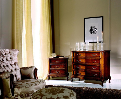 Muebles de diseño estilo Barroco pequeña cómoda marrón de lujo de madera italiana
