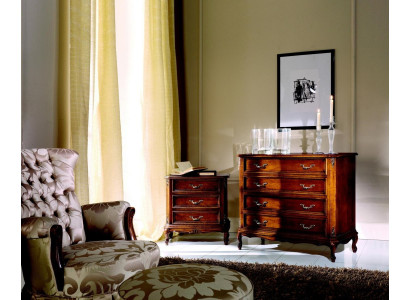 Muebles de diseño estilo Barroco pequeña cómoda marrón de lujo de madera italiana