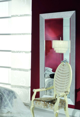 Espejo marco de madera Espejo de pared Diseño clásico Espejo de pie colgante Barroco Nuevo
