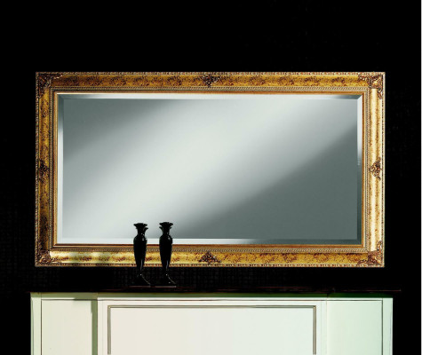 Espejo de diseño clásico Espejo de pared Retro Barroco Rococó Marco de madera dorado