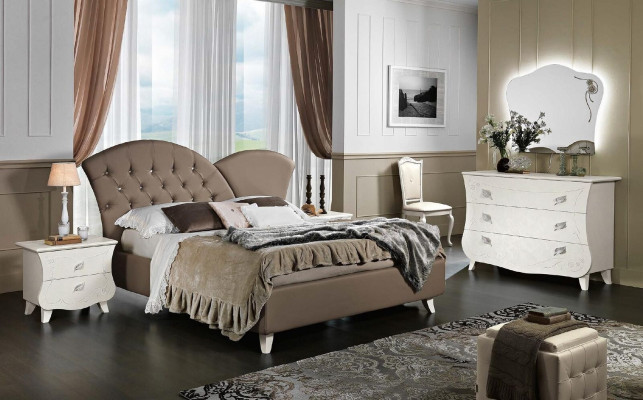Diseño de muebles camas Muebles Italia Cama Cama doble Madera natural Dormitorio Madera