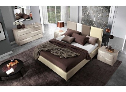 Cama Cama doble Estructuras de cama Marco de cama Camas Dobles Lujo Madera Diseño Cuero