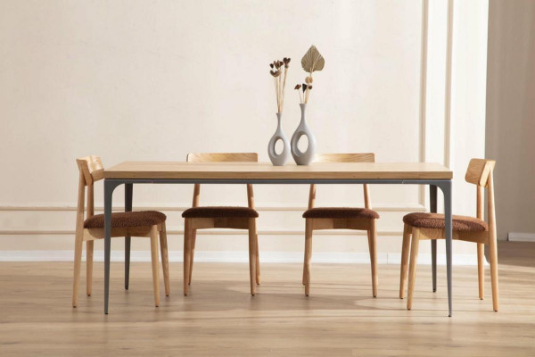 Mesa de comedor marrón Mesa de lujo de estilo comedor clásico moderno Muebles nuevos