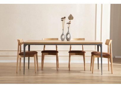 Mesa de comedor marrón Mesa de lujo de estilo comedor clásico moderno Muebles nuevos
