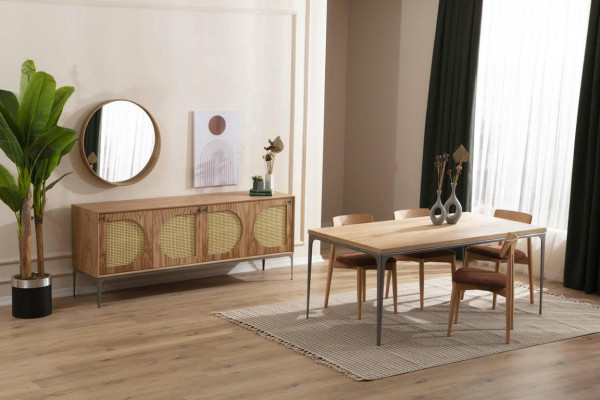 Mesa de comedor marrón Mesa de lujo de estilo comedor clásico moderno Muebles nuevos