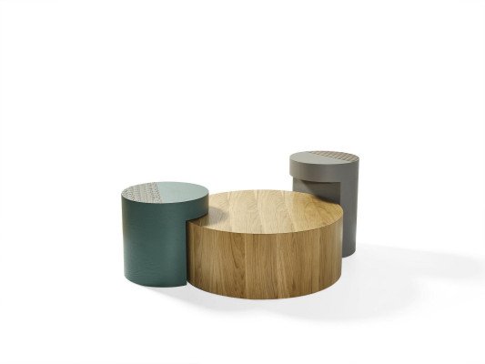 Mesa auxiliar Mesas de café Mesa de centro Redondo Mesas Marrón Mesa de lujo 3 piezas