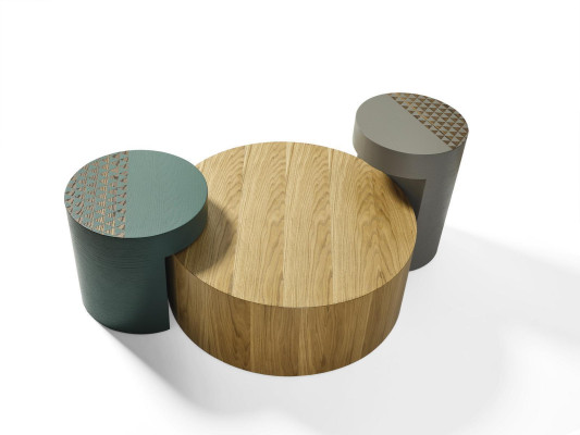 Mesa auxiliar Mesas de café Mesa de centro Redondo Mesas Marrón Mesa de lujo 3 piezas