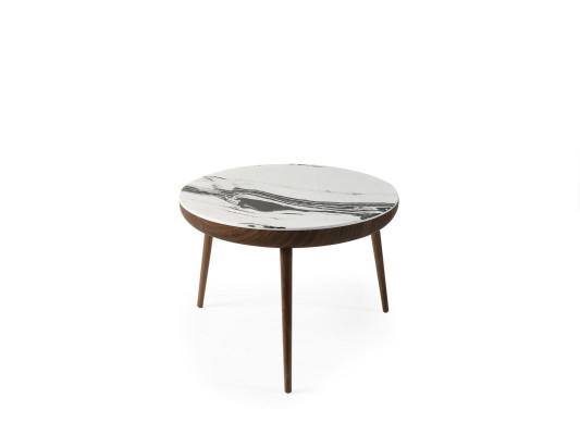 Juego de mesas de café, 2 piezas, mesa de salón, muebles redondos de madera blanca diseño.
