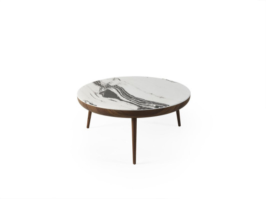 Juego de mesas de café, 2 piezas, mesa de salón, muebles redondos de madera blanca diseño.