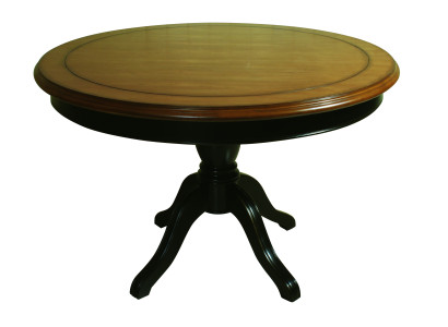 Mesa de comedor redonda de madera maciza de 122 cm de diámetro. Mesa de comedor de madera maciza para la cocina, mesa de comedor. Nueva.