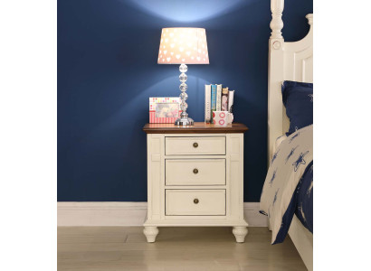 Dormitorio Mesitas de noche clásicas de madera maciza Muebles rústicos Mesas auxiliares