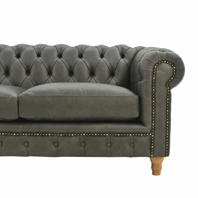 Diseño Sofá de cuero - Chesterfield Acolchado de tres plazas 240cm Nuevo