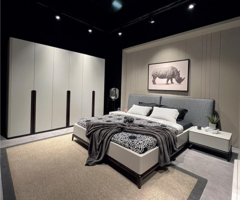 Armario de dormitorio de madera de lujo con diseño moderno y nuevo.