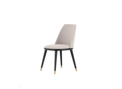 Silla de comedor beige de diseñador súper cómoda en estilo moderno.