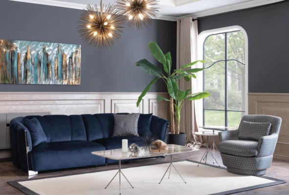 Sala de estar sofá diseñador textil asiento cojín diseño azul