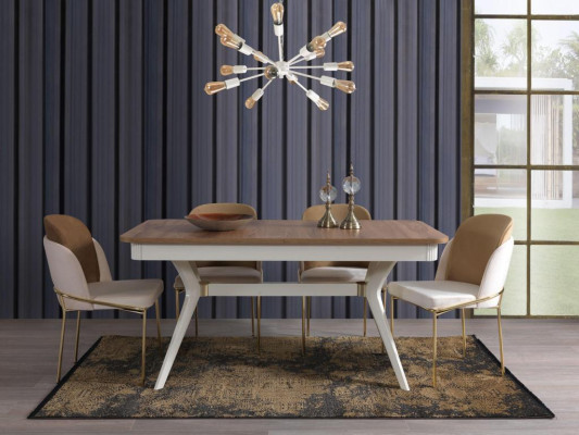 Juego de comedor conjunto Mesa 4 sillas Aparador 2 espejos Mueble de pared de 11 piezas.