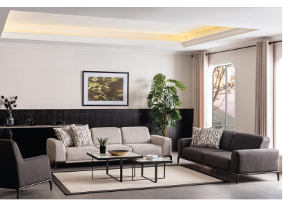 Juego de sala con sofás de 4, 3 y 1 plazas, tapizado en tela, sofá, sillón, lujo.