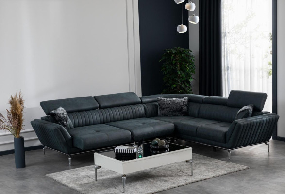 Conjunto de sala de estar Sofá esquinero en forma de L Mueble de TV Centro de entretenimiento Diseño