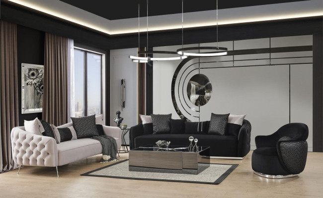 Sofá conjunto 431 asientos mesa de centro juego de sala de estar 4 piezas blanco nuevo Moderno