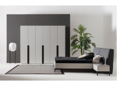 Cama 2x Mesita de noche Armario de lujo de madera Dormitorio Hotel Conjunto de 4 piezas.