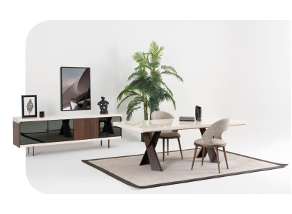 Mesa 4 sillas Aparador Conjunto de comedor de 6 piezas Mobiliario