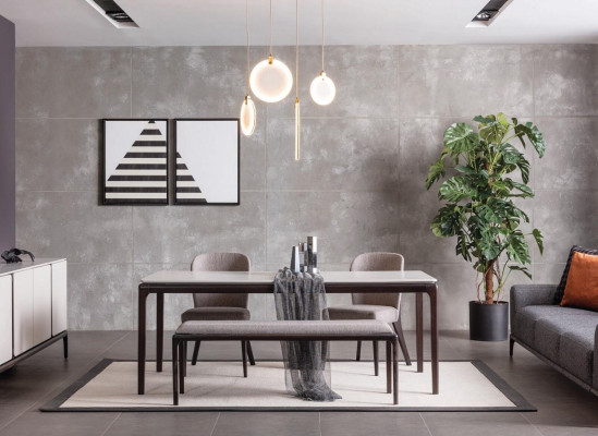 Conjunto de comedor Mesa 2 sillas Aparador Espejo Banco Grupo de comedor de 6 piezas Nuevo