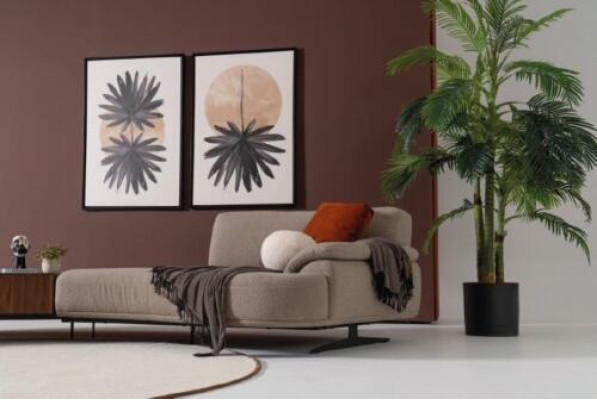 Diseño de sala de estar Sofá de 5 plazas Textil Sofá Tapizado Sofás Nuevo marrón