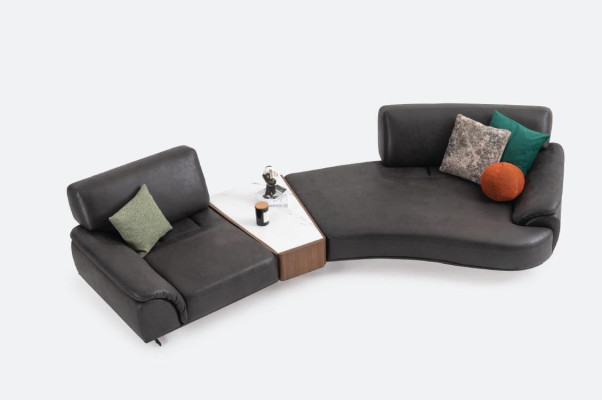 Alrededor de los muebles del sofá de la sala de estar de 5 asientos, muebles de sofá redondos, textiles.