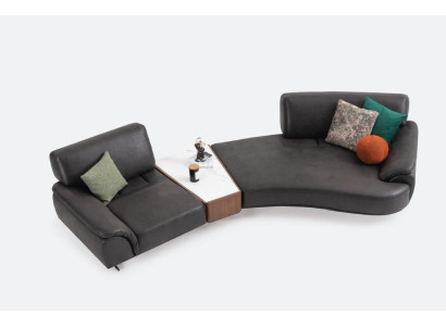 Alrededor de los muebles del sofá de la sala de estar de 5 asientos, muebles de sofá redondos, textiles.