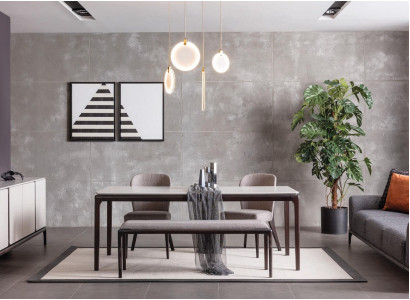 Comedor Mesa de comedor Muebles de lujo Diseño Material Madera Moderno Gris