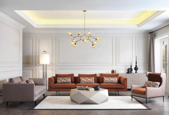 Sillón de sala de estar sofá diseño tapicería textil 1 asiento sofás tapizado