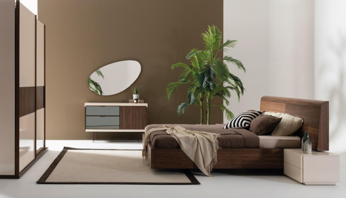 Dormitorio Consola Armarios de Lujo de Madera con Vidrio Diseño Moderno