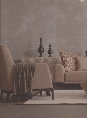 Sillón de salón diseño sofá lujo tapizado moderno marrón madera textil.