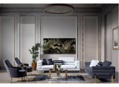 Juego de sofás Conjunto completo de sofá de 4 piezas de tela moderna